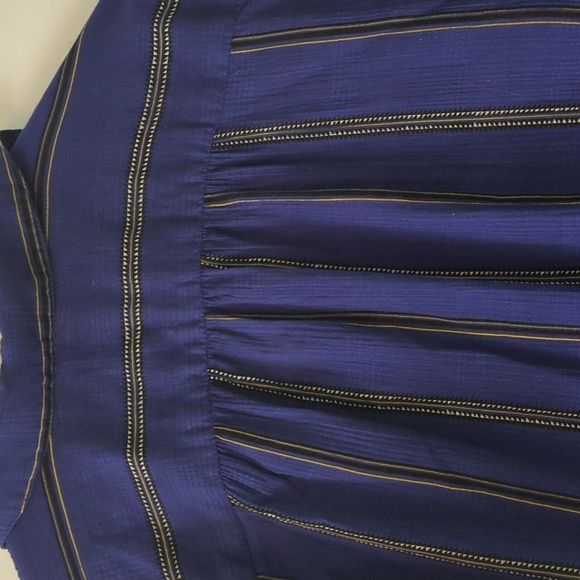 Ba&sh Purple Blue Striped Button Down Lightweight Preppy Shirt Career Office L - Picture 5 of 6